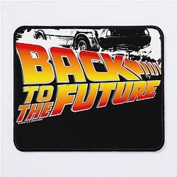 Back to the Future - DeLorean White Stencil Art Mouse Pad