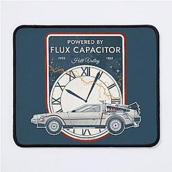 Powered by Flux Capacitor. Hill Valley 1955-1985. Back to the Future Commemorative Badge Mouse Pad
