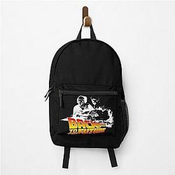 Back to the Future  DeLorean Marty and Doc Stencil Fan Art Backpack