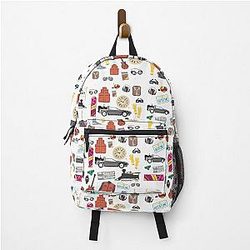 Back to the Future DeLorean Sci-Fi Movie Art Print Backpack