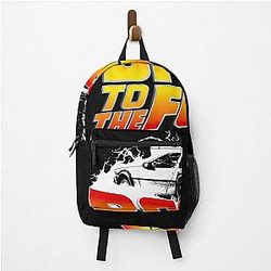Back to the future Delorean White Stencil Backpack