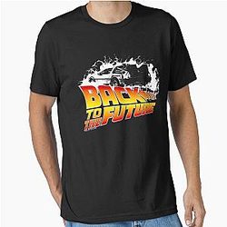 Back to the future Delorean white stencil fan art essential t-shirt