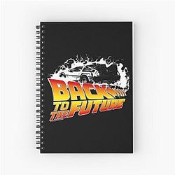 Back to the Future DeLorean White Stencil Fan Spiral Notebook