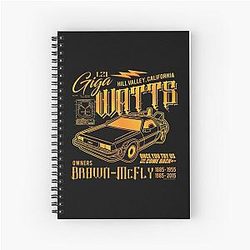 Giga Watts Garage Back to the Future DeLorean Spiral Notebook