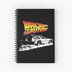 Back to the Future DeLorean White Stencil Fan Art Spiral Notebook