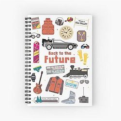Back to the Future DeLorean Poster - 80s Sci-Fi Movie Art Print Notebook