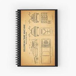 DeLorean Time Machine - Back to the Future Aged Parchment Spiral Notebook