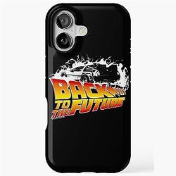 Back to the Future DeLorean White Stencil Fan Art iPhone Tough Case