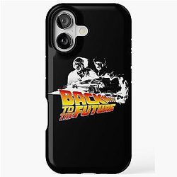 Back to the Future - DeLorean Fire Tracks, Marty Doc Stencil Fan Art iPhone Case
