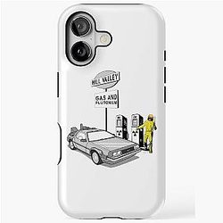 Back to Future Delorean Hill Valley Gas Station iPhone Tough Case