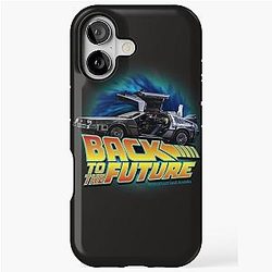 Back to the future movie Delorean in time iPhone Case