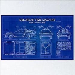 DeLorean Time Machine Back To The Future Poster