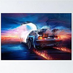 Back to the Future DeLorean Time Machine Poster