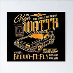 Giga Watts Garage Back to the Future DeLorean Poster