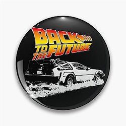 Back to Future DeLorean White Stencil Pin