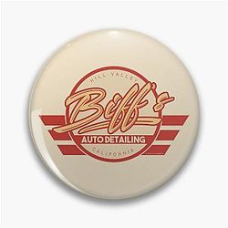 Biff's Auto Detailing in Red Back to the Future Movie Pin