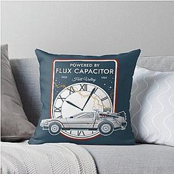 Powered by Flux Capacitor. Hill Valley Time Circuits: 1955 - 1985. Back to the Future Commemorative Throw Pillow