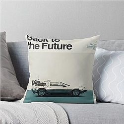 Minimalist Vintage Movies Back to the Future Poster Throw Pillow