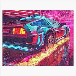 Back to the Future Retro Clean Poster Noir Jigsaw Puzzle
