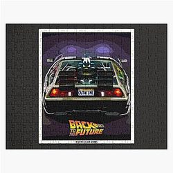Back to Future Delorean Retro Poster Jigsaw Puzzle