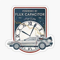Powered by Flux Capacitor. Hill Valley 1955 - 1985. Back to the Future Commemorative Badge