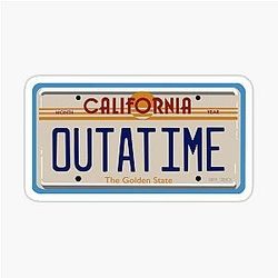OUTATIME Back to the Future licence plate Sticker