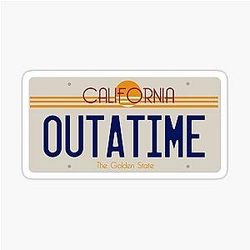 OUTATIME License Plate - Back to Future Sticker