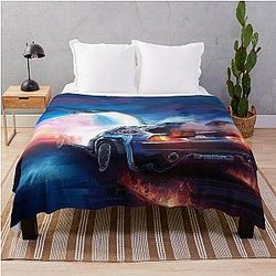 Back to the Future DeLorean Time Machine Throw Blanket