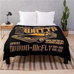 Giga Watts Garage Back to the Future DeLorean Car Throw Blanket
