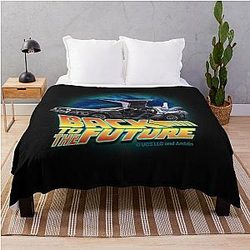 Back to the Future Delorean In Time Throw Blanket