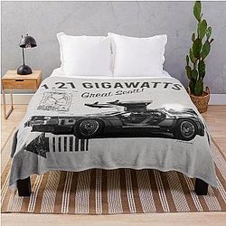 Back to the Future DeLorean Car 1.21 Gigawatts Throw Blanket