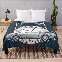 Powered by Flux Capacitor. Hill Valley 1955-1985 Back to the Future Commemorative Badge Throw Blanket