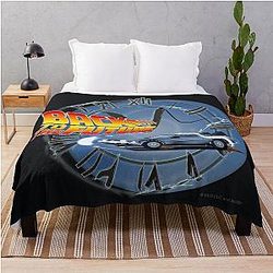 Back To The Future Lightning Strikes DeLorean Throw Blanket NBCUniversal