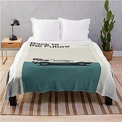 Minimalist Vintage Movies Back to the Future Poster Throw Blanket