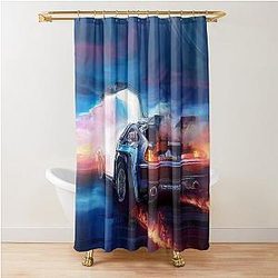Back to the Future DeLorean Time Machine Shower Curtain