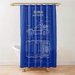 DeLorean Time Machine Back To The Future Shower Curtain
