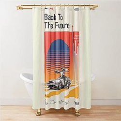 Alternative Back To The Future Vintage Poster Shower Curtain