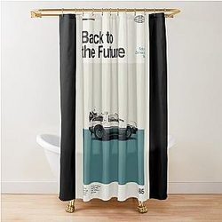 Minimalist Vintage Movies Back to the Future Poster Shower Curtain