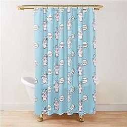 Cute bad bunny play time, Bad Bunny Graphic Tee Shower Curtain