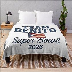 Super Bowl Team Bad Bunny Halftime Show Benito Bowl Throw Blanket