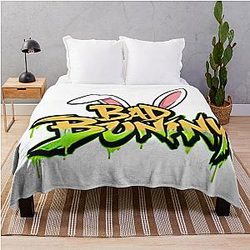 Bad Bunny Corazon Merch hat jersey designs throw blanket