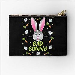 Bad Bunny Egg Hunt Little Rabbit Funny Bunny Zipper Pouch