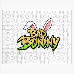 Bad Bunny Shirt, Badge PNG - Corazon Bad Bunny Merchandise, Hat & Jersey Designs Jigsaw Puzzle