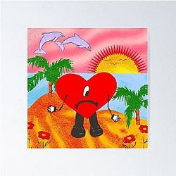 Sad Heart Bad Bunny Verano Sin Ti Poster