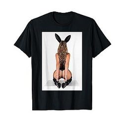 Sexy Girl Graphic Tee Bad Bunny Pinup Girl in Handcuffs Small