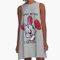 Bad Bunny Valentine's Day A-Line Dress