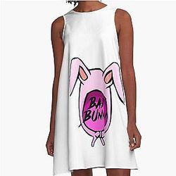 Bad Bunny Shirt, Sticker & PNG - Corazon Bad Bunny Merch, Hat & Jersey Designs A-Line Dress to Wear