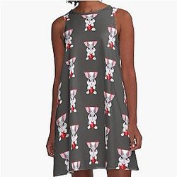 Bad Bunny Valentines A-Line Dress