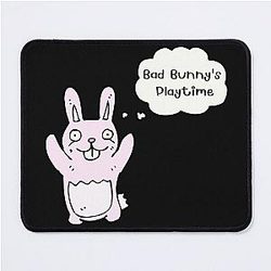 Cute Bunny Playtime Bad Bunny Graphic Tee Mouse Pad