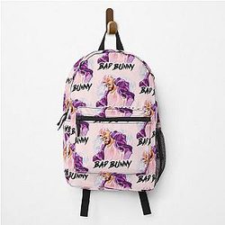 Bad Bunny in pink hat Un Verano Sin Ti illustration backpack